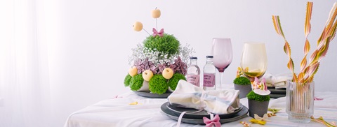 DIY Kreativ borddækning med grønne miniplanter - Plantorama