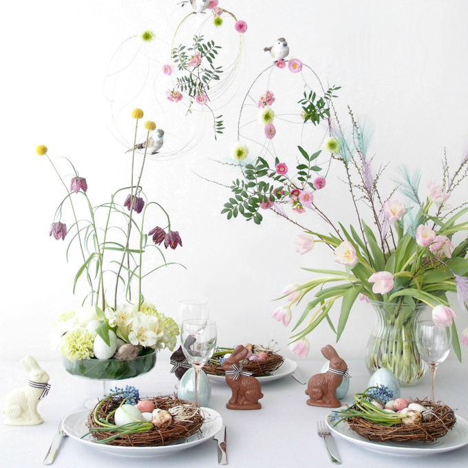 Eventyrligt påskebord i moderne pasteller - Plantorama