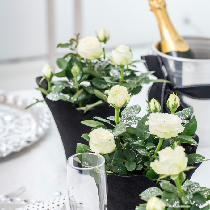 Få inspiration til roser på nytårsbordet hos Plantorama