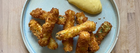 Jons sprøde squash-fries med hjemmelavet aioli - Plantorama
