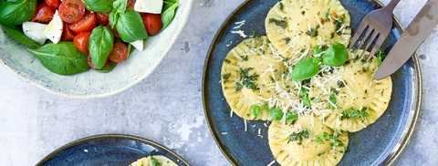 Ravioli med svampe og timian - få opskriften på Plantorama.dk